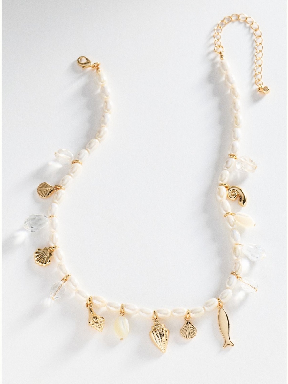 NWT Anthropologie Pearl Charm Necklace